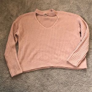 PacSun Pink Cut out neck Sweater